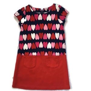 Gymboree heart print drop waist dress with pockets